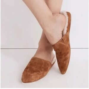 Madewell The Kasey Suede Mule Slides w/Shearling Size 8